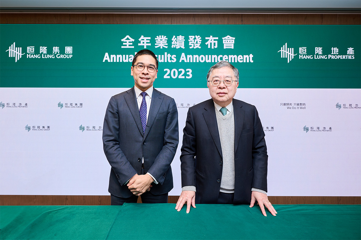 Mr. Ronnie C. Chan and Mr. Adriel Chan on Hang Lung Annual Result Announcement 2023